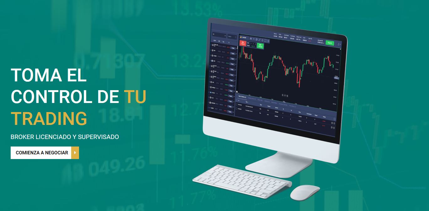 Pantalla de gráficos en tiempo real en la plataforma de XMR Markets