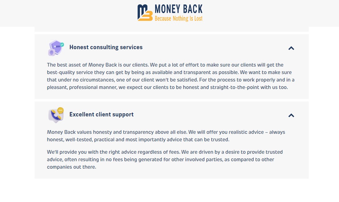 Money Back Services
